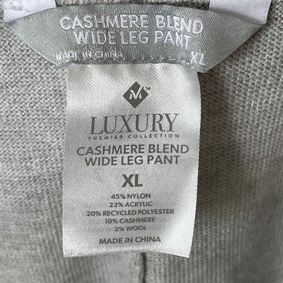 Members Mark Cashmere Blend Wide Leg Pants Womens XL X-large Gray Quiet Luxury - Picture 2 of 6